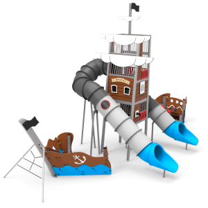 Pérola Negra com dois escorregas em espiral