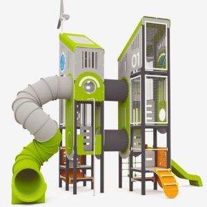 A torre Roros com dois túneis e dois escorregas faz parte da linha Berna. A torre Roros é desafiante, com várias plataformas de diferentes alturas, escaladas, e jogos interativos que permitem estimular a agilidade, a criatividade e a motricidade dos mais novos.